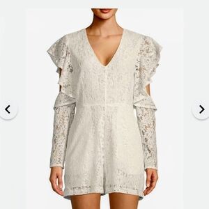 BCBGMaxAzria White Lace Detail Garment
